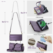 Charger l'image dans la galerie, Casekis Cardholer Zipper Wallet Crossbody Phone Case Purple