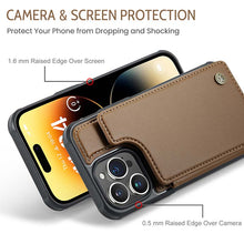 Charger l'image dans la galerie, Casekis RFID Cardholder Wallet Phone Case Brown