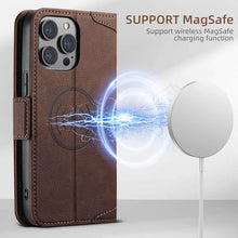 Charger l'image dans la galerie, Casekis Leather Wallet Phone Case compatible with MagSafe Brown