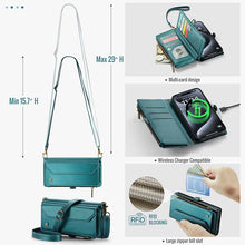 Charger l'image dans la galerie, Casekis Cardholer Zipper Wallet Crossbody Phone Case Green
