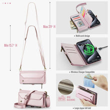 Charger l'image dans la galerie, Casekis Cardholer Zipper Wallet Crossbody Phone Case Pink