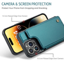 Charger l'image dans la galerie, Casekis RFID Cardholder Wallet Phone Case Green