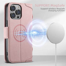 Load image into Gallery viewer, Casekis Leather Wallet Phone Case compatible with MagSafe Pink