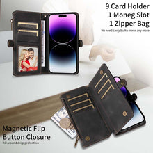 Charger l'image dans la galerie, Casekis Zipper RFID Wallet Phone Case Black