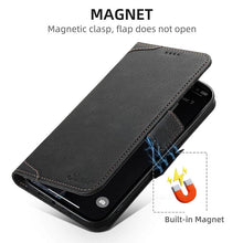 Charger l'image dans la galerie, Casekis Leather Wallet Phone Case compatible with MagSafe Black