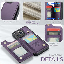 Charger l'image dans la galerie, Casekis RFID Cardholder Wallet Phone Case Purple