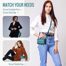 Charger l'image dans la galerie, Casekis Cardholer Zipper Wallet Crossbody Phone Case Green