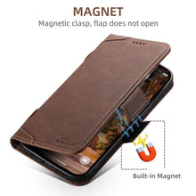 Charger l'image dans la galerie, Casekis Leather Wallet Phone Case compatible with MagSafe Brown
