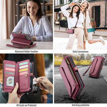 Charger l'image dans la galerie, Casekis Cardholer Zipper Wallet Crossbody Phone Case Red