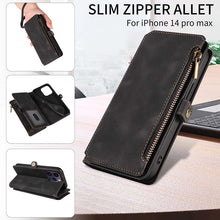 Charger l'image dans la galerie, Casekis Zipper RFID Wallet Phone Case Black