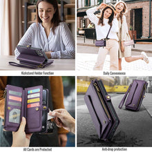 Charger l'image dans la galerie, Casekis Cardholer Zipper Wallet Crossbody Phone Case Purple