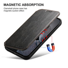 Charger l'image dans la galerie, Casekis Leather Wallet MagSafe Phone Case Black