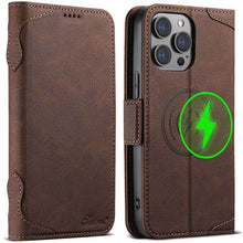 Charger l'image dans la galerie, Casekis Leather Wallet Phone Case compatible with MagSafe Brown