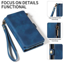 Charger l'image dans la galerie, Casekis Zipper RFID Wallet Phone Case Dark Blue
