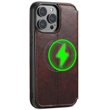 Charger l'image dans la galerie, Casekis Leather Wallet MagSafe Phone Case Brown