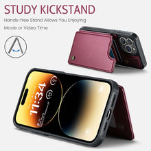 Charger l'image dans la galerie, Casekis RFID Cardholder Wallet Phone Case Red Wine