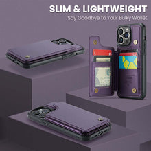 Charger l'image dans la galerie, Casekis RFID Cardholder Wallet Phone Case Purple