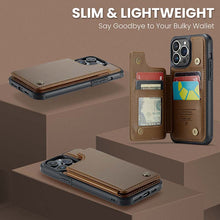 Charger l'image dans la galerie, Casekis RFID Cardholder Wallet Phone Case Brown