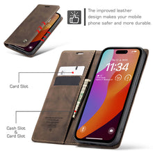 Load image into Gallery viewer, Casekis Retro Wallet Case For iPhone 15 Pro