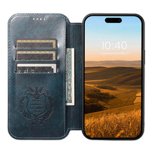 Charger l'image dans la galerie, Casekis Leather Wallet MagSafe Phone Case Blue