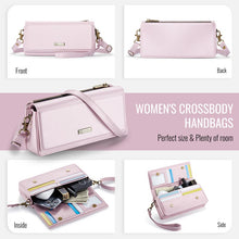 Load image into Gallery viewer, Casekis Multifunctional Leather Crossbody Phone Bag Pink