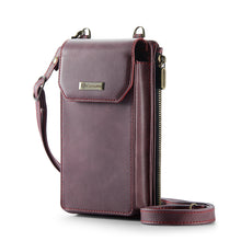 Load image into Gallery viewer, Casekis Crossbody RFID Zipper Phone Bag Red Wine