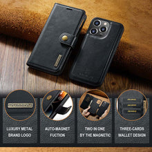 Charger l'image dans la galerie, Casekis Detachable Leather Wallet Phone Case Black