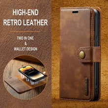 Charger l'image dans la galerie, Casekis Detachable Leather Wallet Phone Case Brown