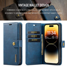 Charger l'image dans la galerie, Casekis Detachable Leather Wallet Phone Case Blue
