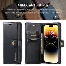 Charger l'image dans la galerie, Casekis Detachable Leather Wallet Phone Case Black