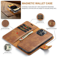 Charger l'image dans la galerie, Casekis Detachable Leather Wallet Phone Case Brown