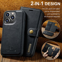 Charger l'image dans la galerie, Casekis Detachable Leather Wallet Phone Case Black