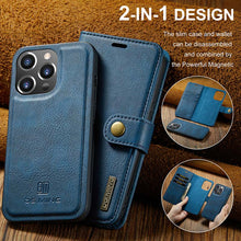 Charger l'image dans la galerie, Casekis Detachable Leather Wallet Phone Case Blue