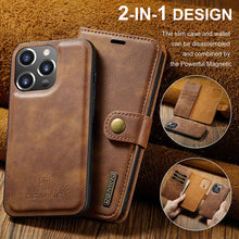 Charger l'image dans la galerie, Casekis Detachable Leather Wallet Phone Case Brown