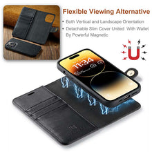 Charger l'image dans la galerie, Casekis Detachable Leather Wallet Phone Case Black