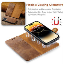 Charger l'image dans la galerie, Casekis Detachable Leather Wallet Phone Case Brown