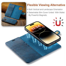 Charger l'image dans la galerie, Casekis Detachable Leather Wallet Phone Case Blue