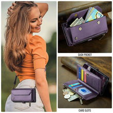 Load image into Gallery viewer, Casekis Cardholer Zipper Wallet Crossbody Phone Case Purple