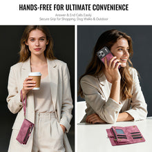 Charger l'image dans la galerie, Casekis Wrist Strap Zipper Wallet Phone Case Red