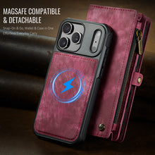 Charger l'image dans la galerie, Casekis Wrist Strap Zipper Wallet Phone Case Red