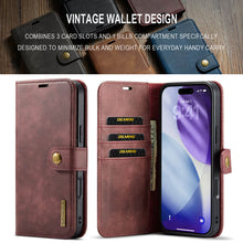 Load image into Gallery viewer, Casekis Detachable Leather Wallet Phone Case Red