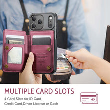 Lade das Bild in den Galerie-Viewer, Casekis RFID Cardholder Wallet Phone Case Red Wine