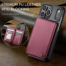 Lade das Bild in den Galerie-Viewer, Casekis RFID Cardholder Wallet Phone Case Red Wine