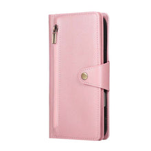 Lade das Bild in den Galerie-Viewer, Casekis Studded Zip Leather Wallet Wristlet Phone Case Rose Gold