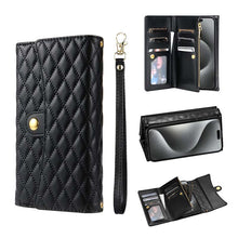 Load image into Gallery viewer, Casekis 7-Slot Foldable Crossbody Wallet Phone Case Black