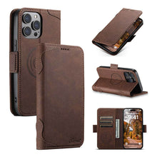 Charger l'image dans la galerie, Casekis Leather Wallet Phone Case compatible with MagSafe Brown