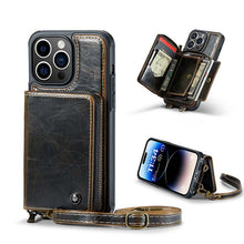 Charger l'image dans la galerie, Casekis Zipper Crossbody Wallet RFID Phone Case Coffee