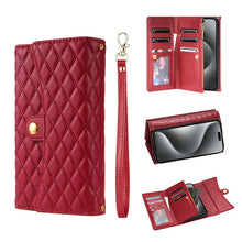 Load image into Gallery viewer, Casekis 7-Slot Foldable Crossbody Wallet Phone Case Red