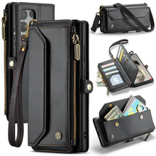 Charger l'image dans la galerie, Casekis Cardholer Zipper Wallet Crossbody Phone Case Black