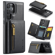 Charger l'image dans la galerie, Casekis RFID Magnetic Detachable Leather Wallet Phone Case Black